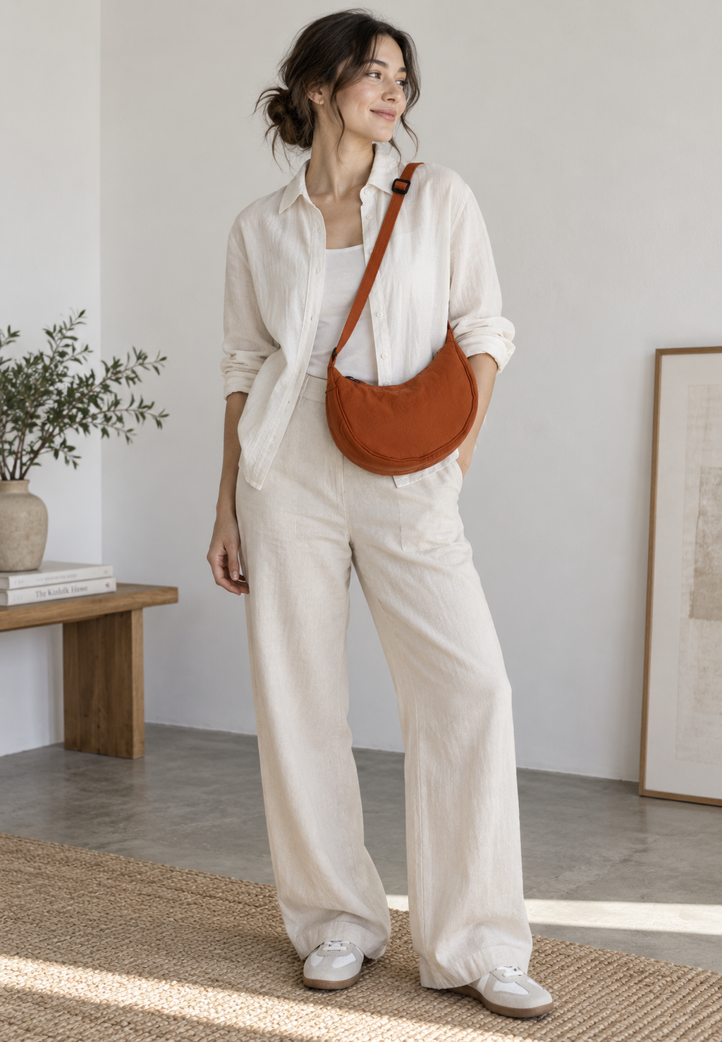 Bolso bandolera mujer nylon media luna correa ajustable compacto casual - Nerea