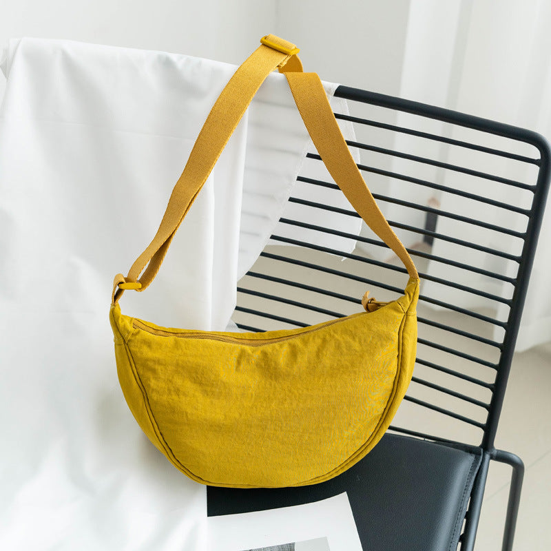Bolso bandolera mujer nylon media luna correa ancha regulable amplio casual - Vianne