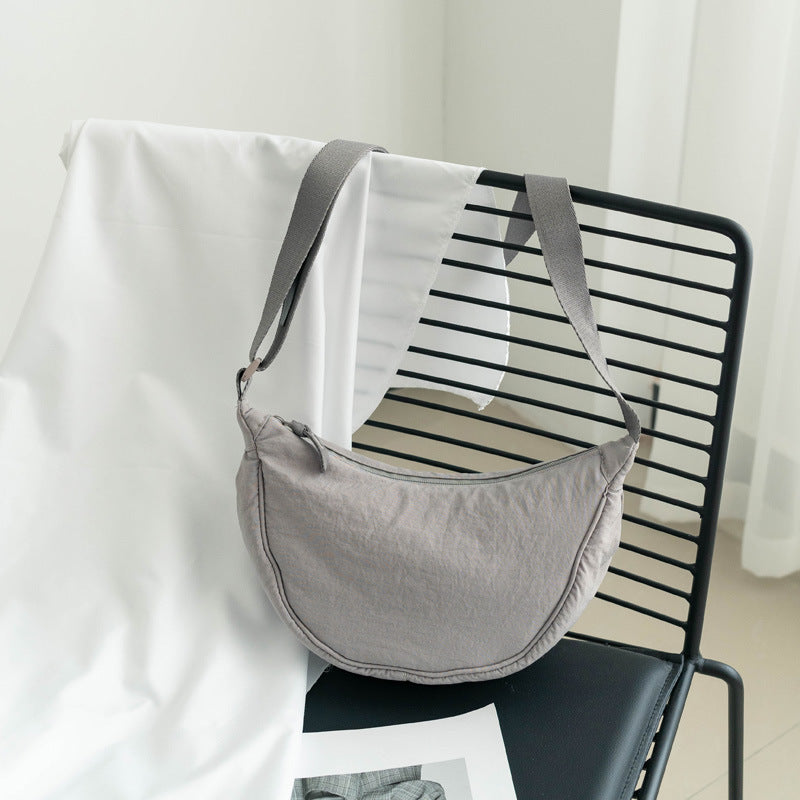 Bolso bandolera mujer nylon media luna correa ancha regulable amplio casual - Vianne