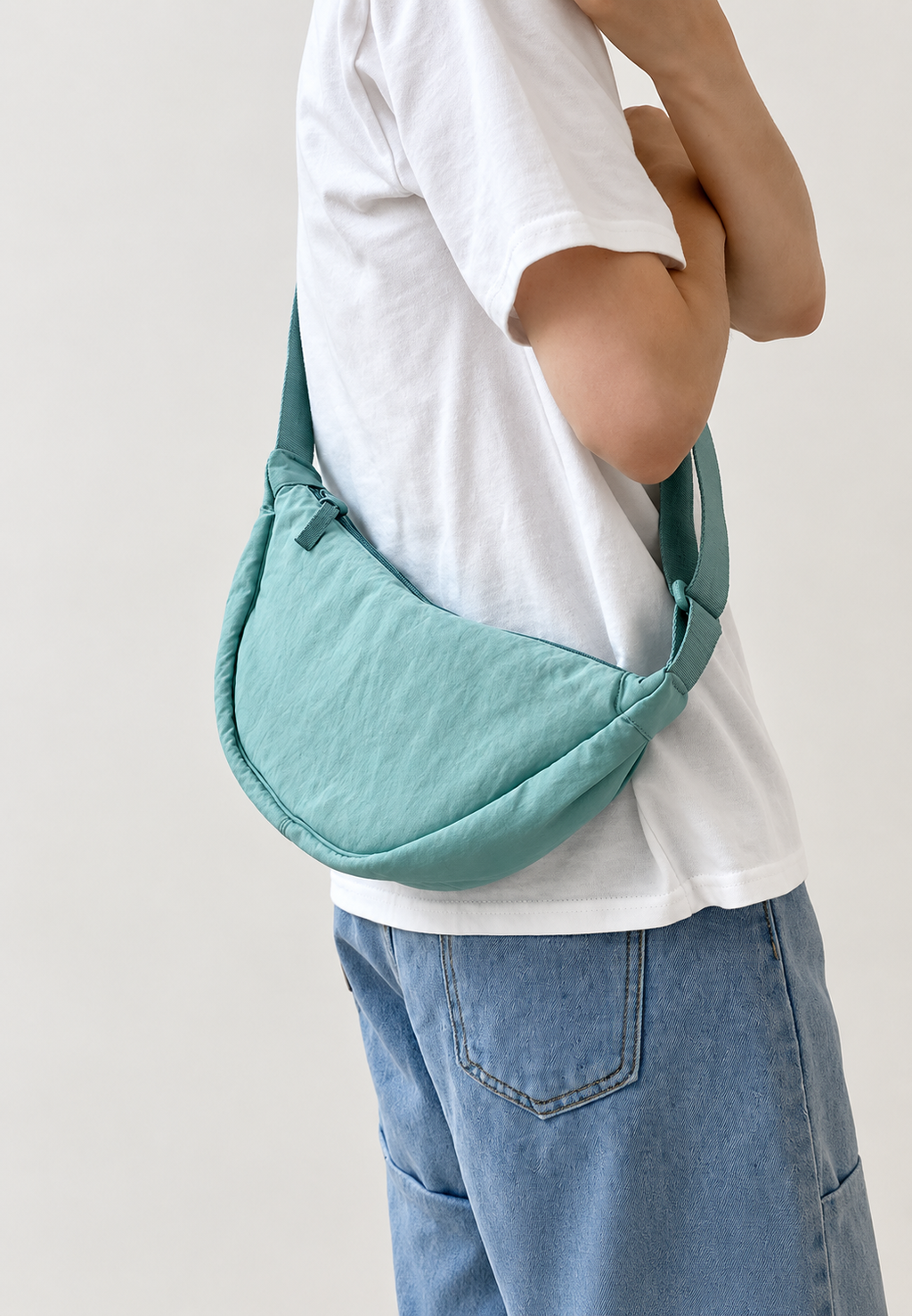 Bolso hombro mujer curvado correa ancha regulable compacto viajes casual - Clémence