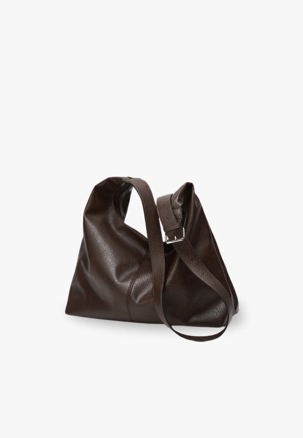 Bolso hombro mujer efecto piel asas cortas correa larga diseño liso - Bertille