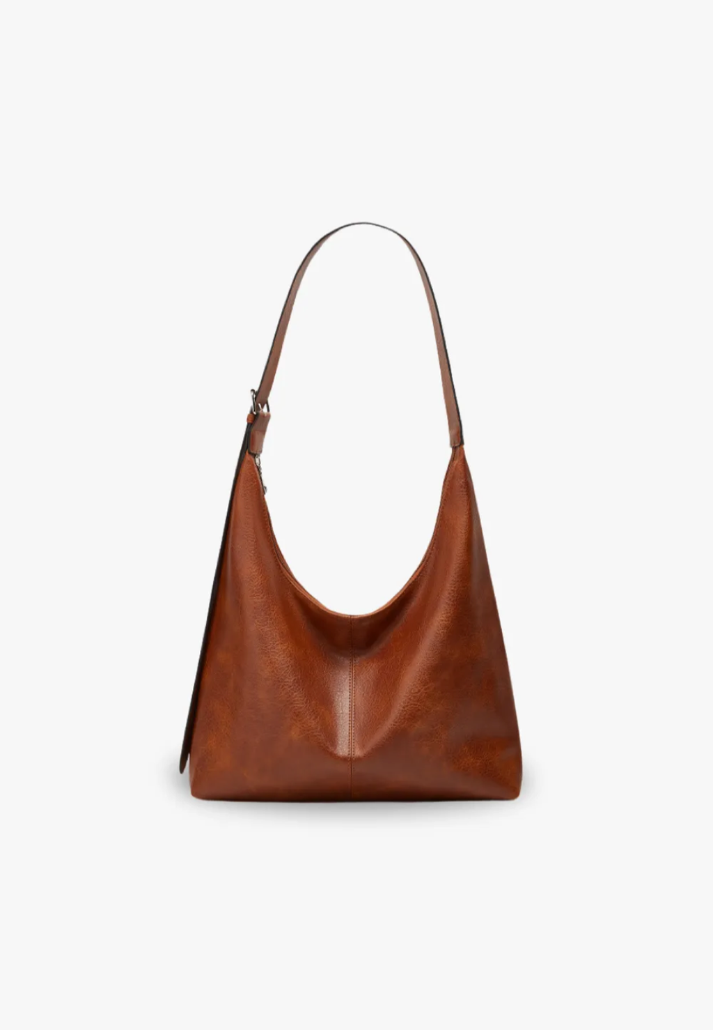 Bolso hombro mujer efecto piel asas cortas correa larga diseño liso - Bertille