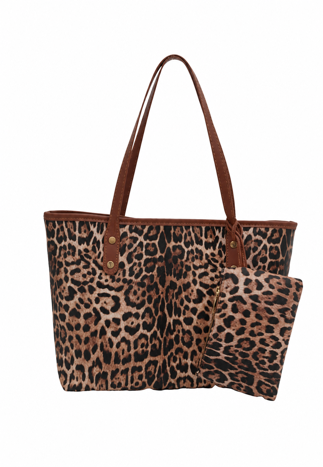 Bolso shopper mujer estampado leopardo asas largas grande animal print - Elvire