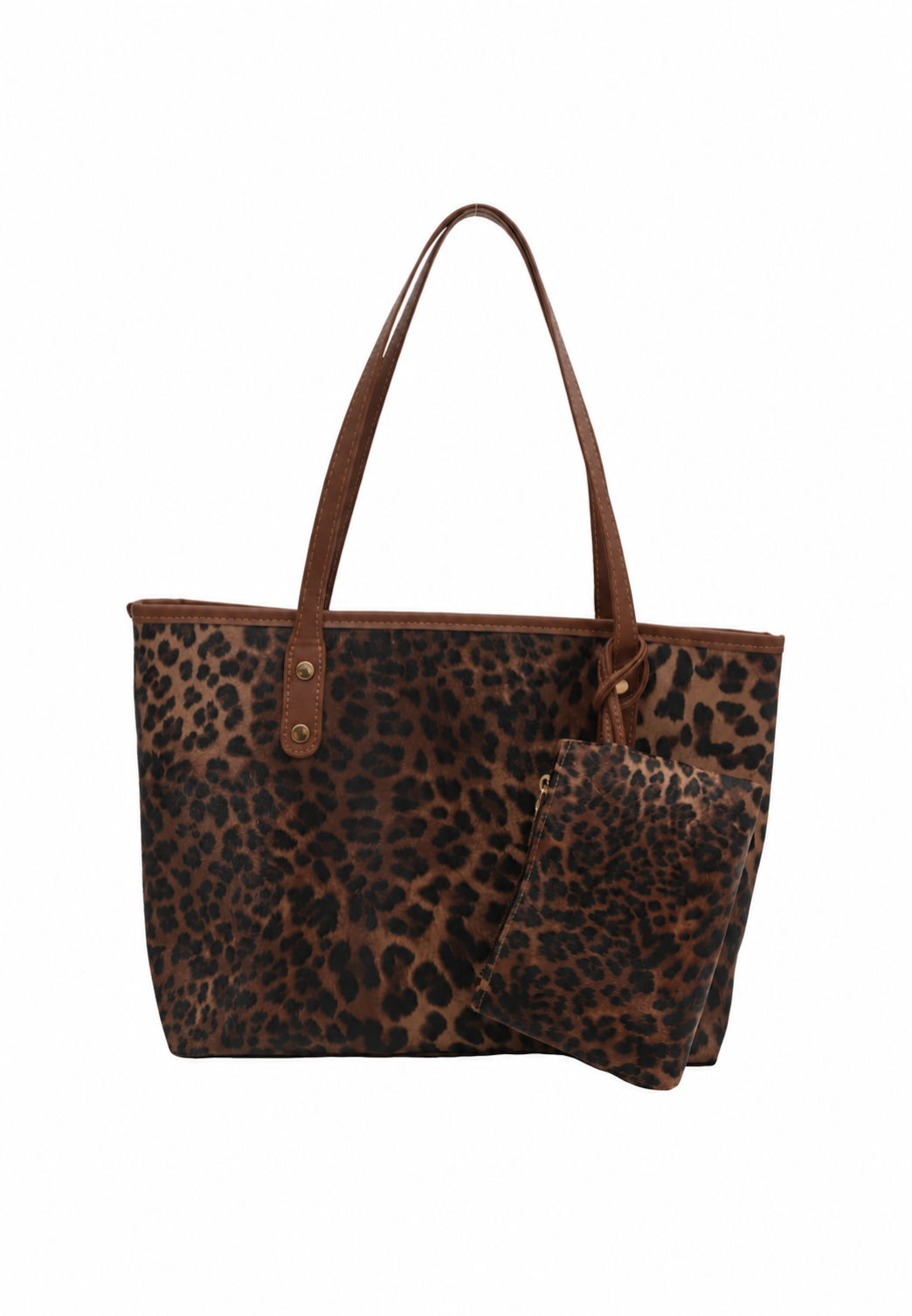 Bolso shopper mujer estampado leopardo asas largas grande animal print - Elvire