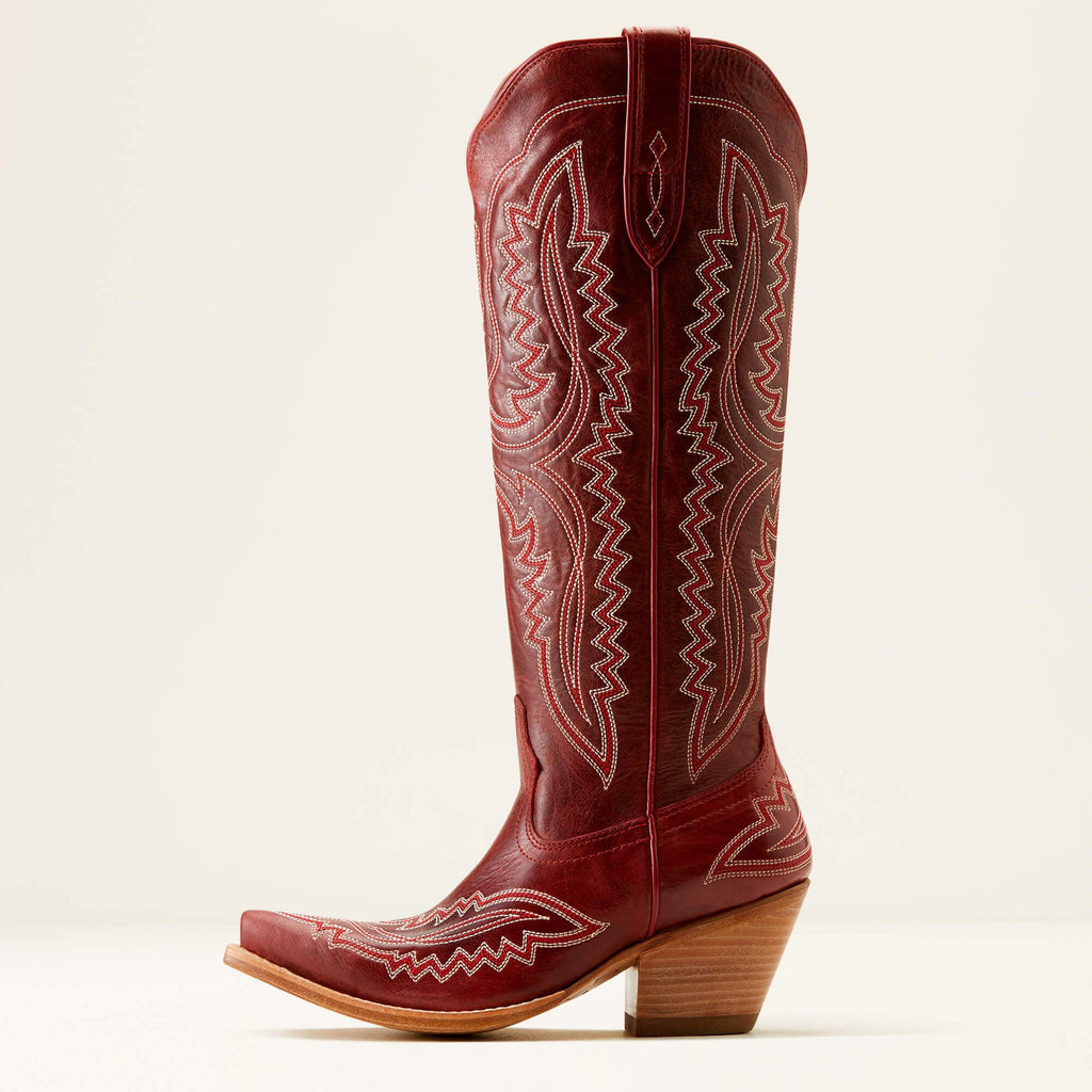 Botas cowboy mujer caña alta bordados western puntera afilada tacón ancho - Annelie