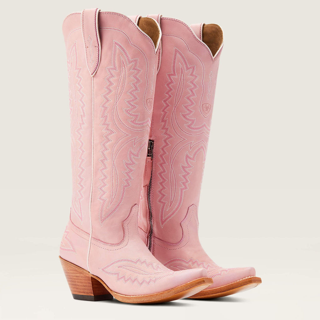 Botas cowboy mujer caña alta bordados western puntera afilada tacón ancho - Annelie