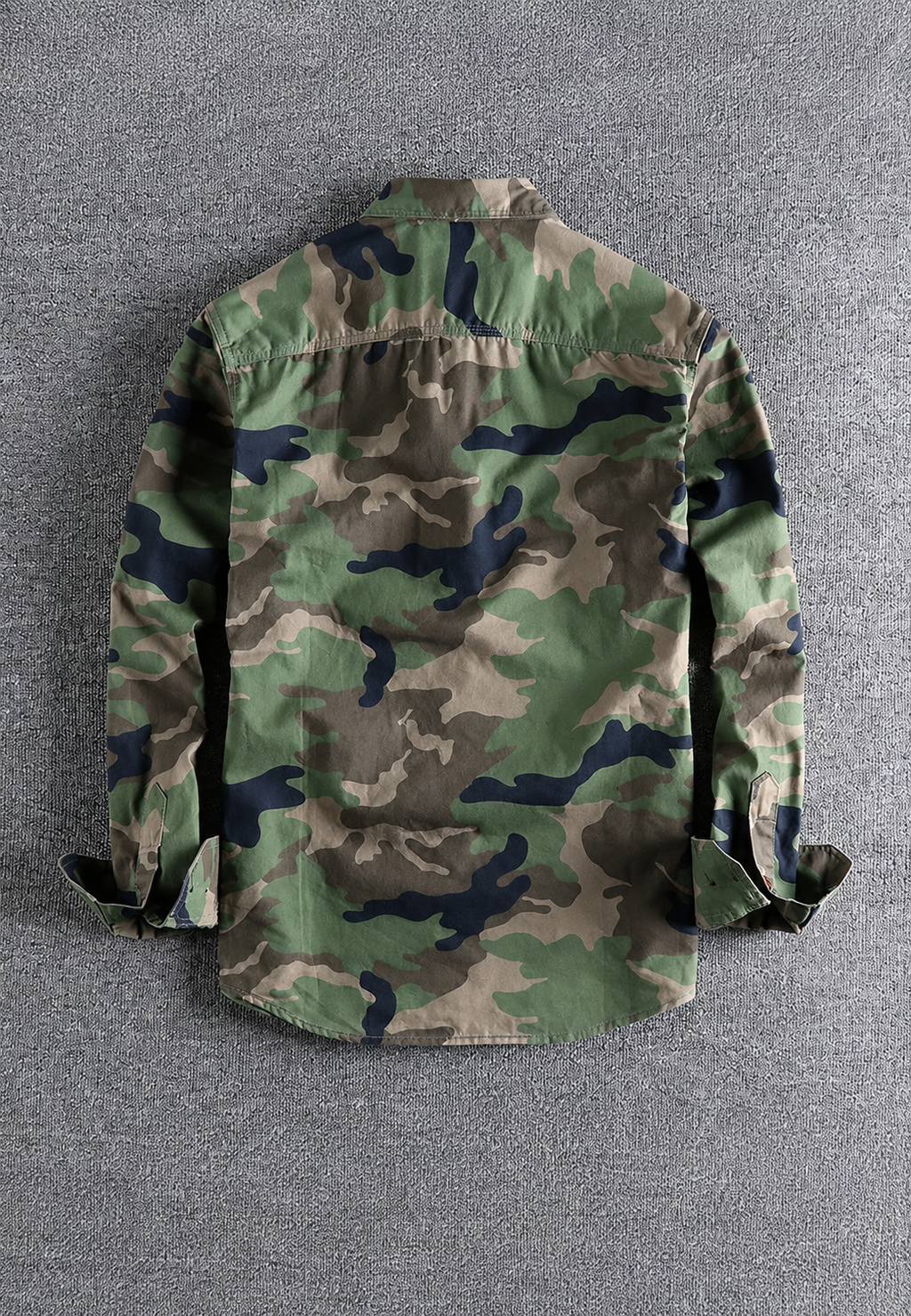 Camisa hombre camuflaje manga larga bolsillo pecho cuello clásico casual - Orsen