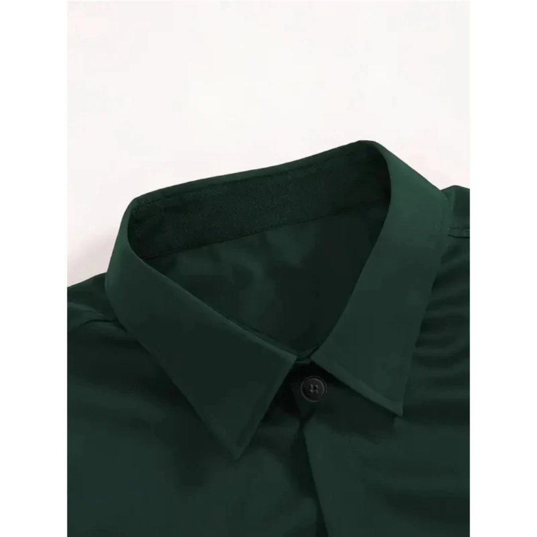 Camisa hombre manga larga slim fit cuello clásico botonadura frontal sin bolsillo - Heinrich
