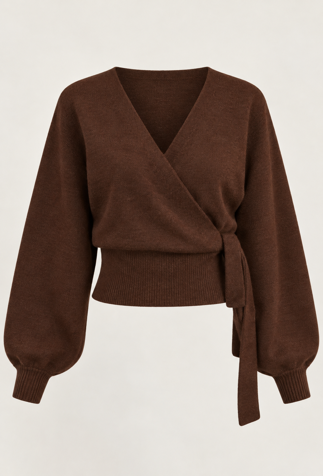 Cárdigan cruzado mujer punto escote pico lazada lateral corto tiro alto - Zelinde