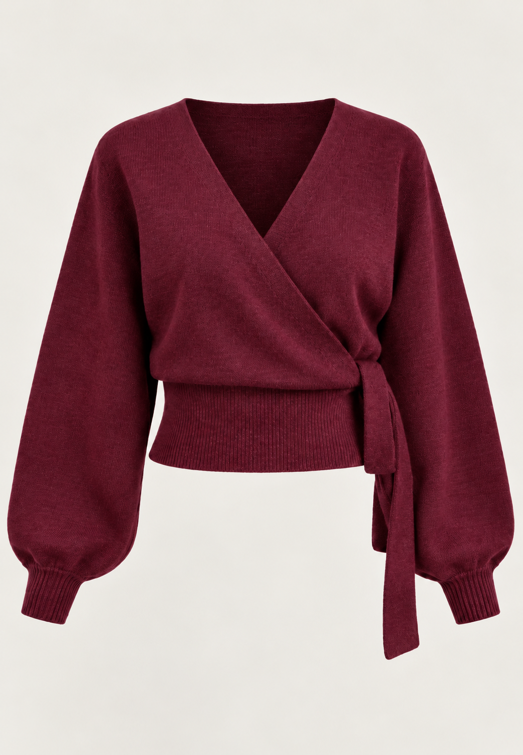 Cárdigan cruzado mujer punto escote pico lazada lateral corto tiro alto - Zelinde