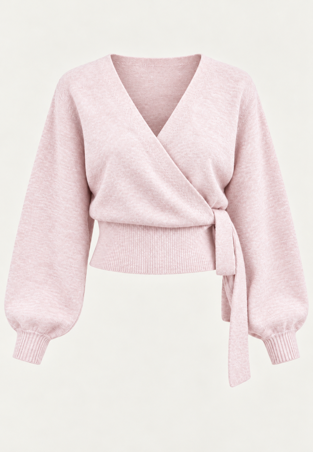 Cárdigan cruzado mujer punto escote pico lazada lateral corto tiro alto - Zelinde