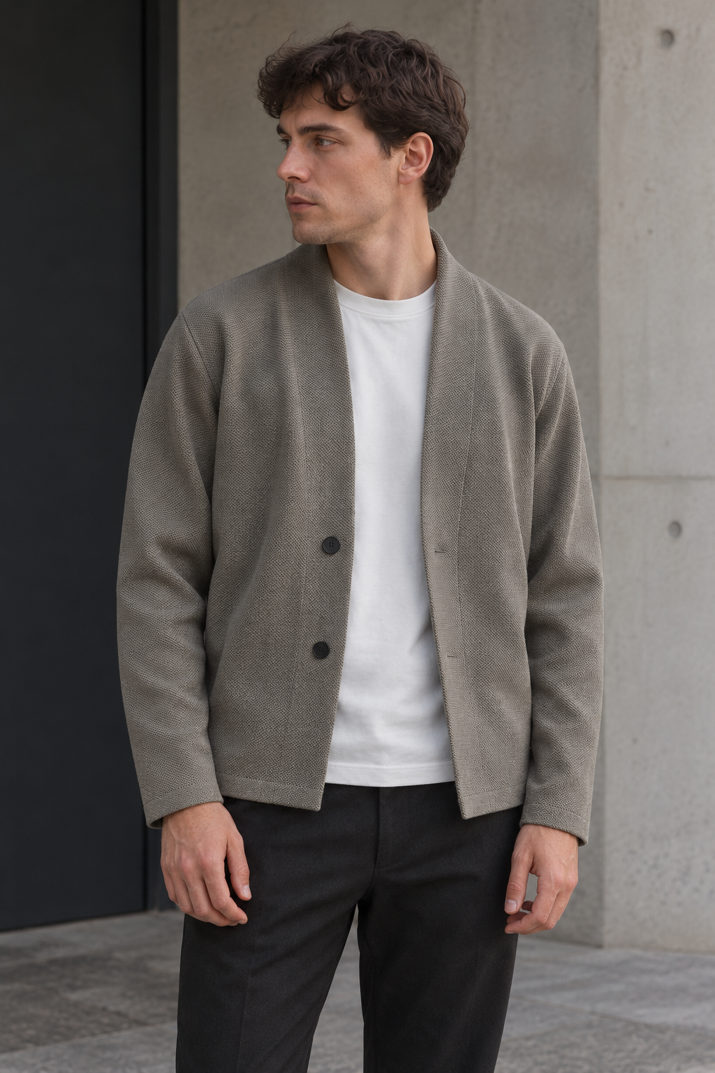 Cárdigan punto hombre cuello chal botones elegante versátil clásico otoño - Salvatore