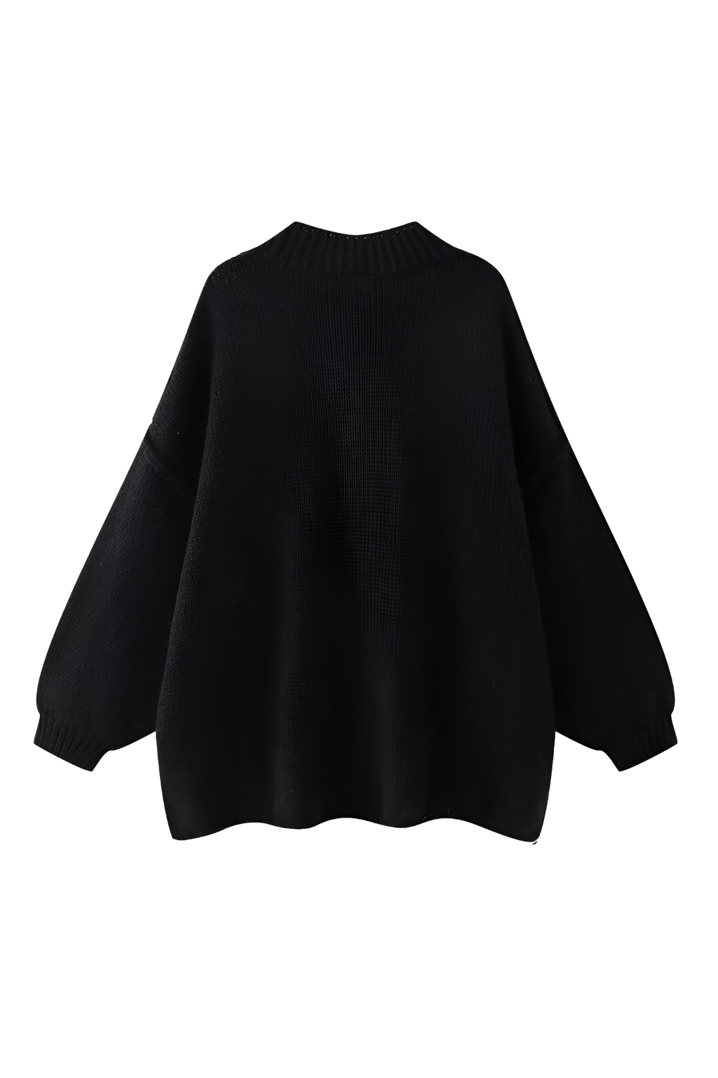 Cárdigan oversize mujer punto grueso cuello alto botones metálicos cálido - Koranna