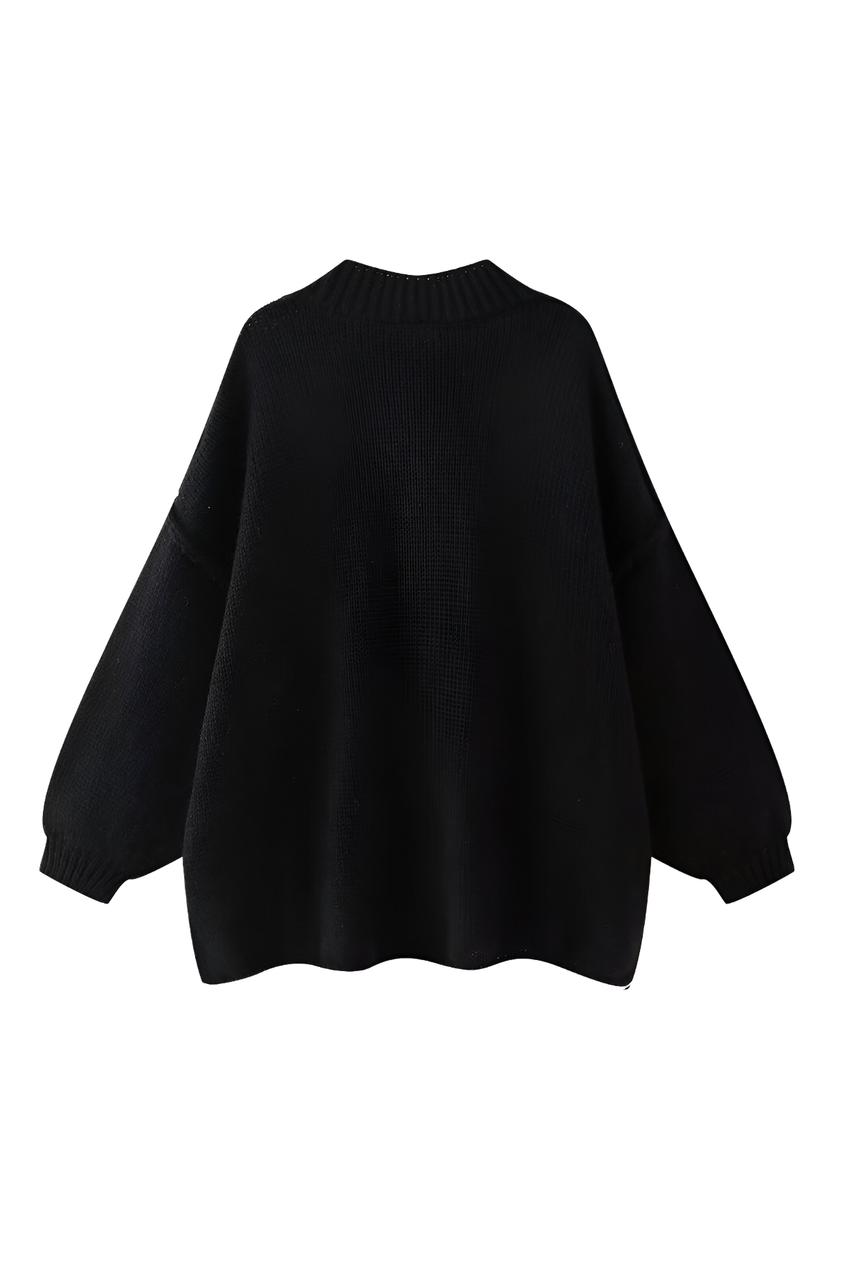 Cárdigan oversize mujer punto grueso cuello alto botones metálicos cálido - Koranna