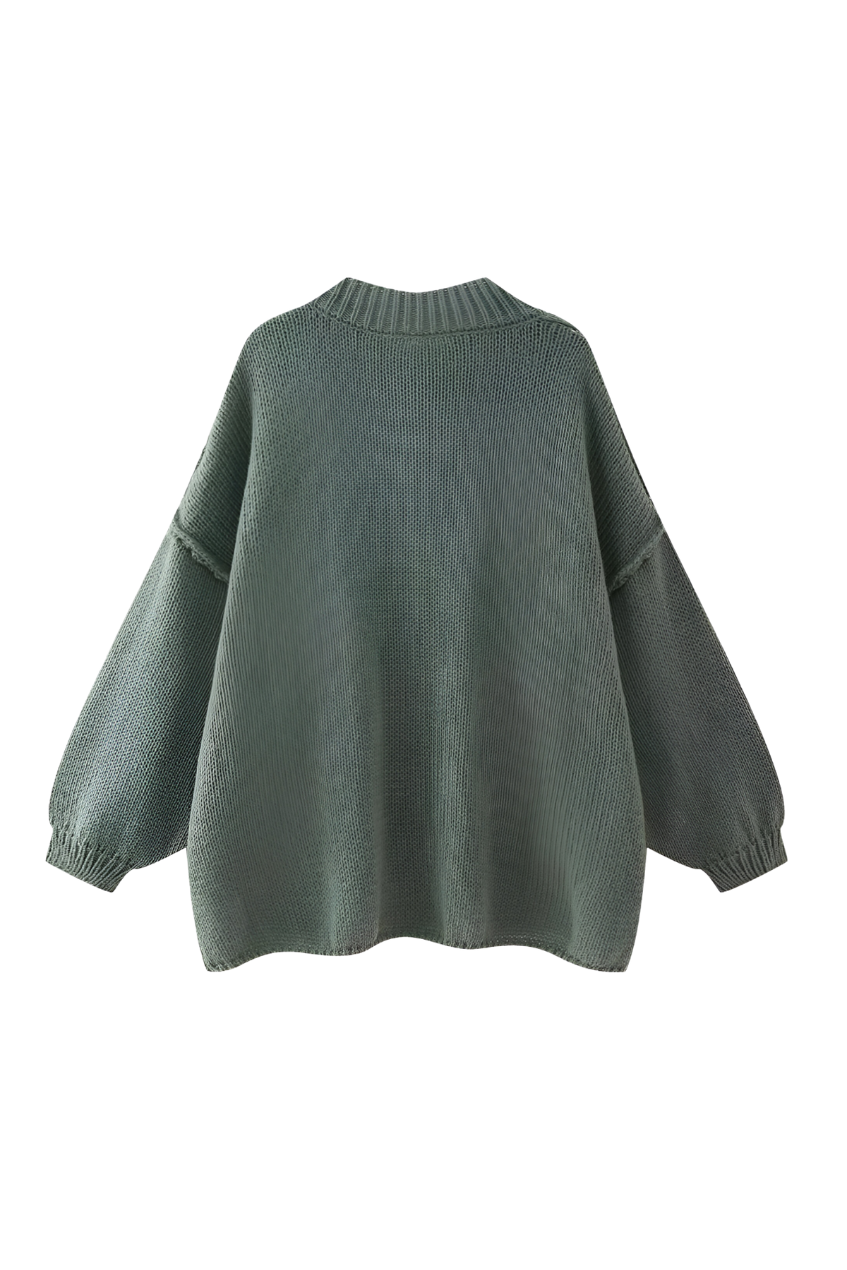 Cárdigan oversize mujer punto grueso cuello alto botones metálicos cálido - Koranna