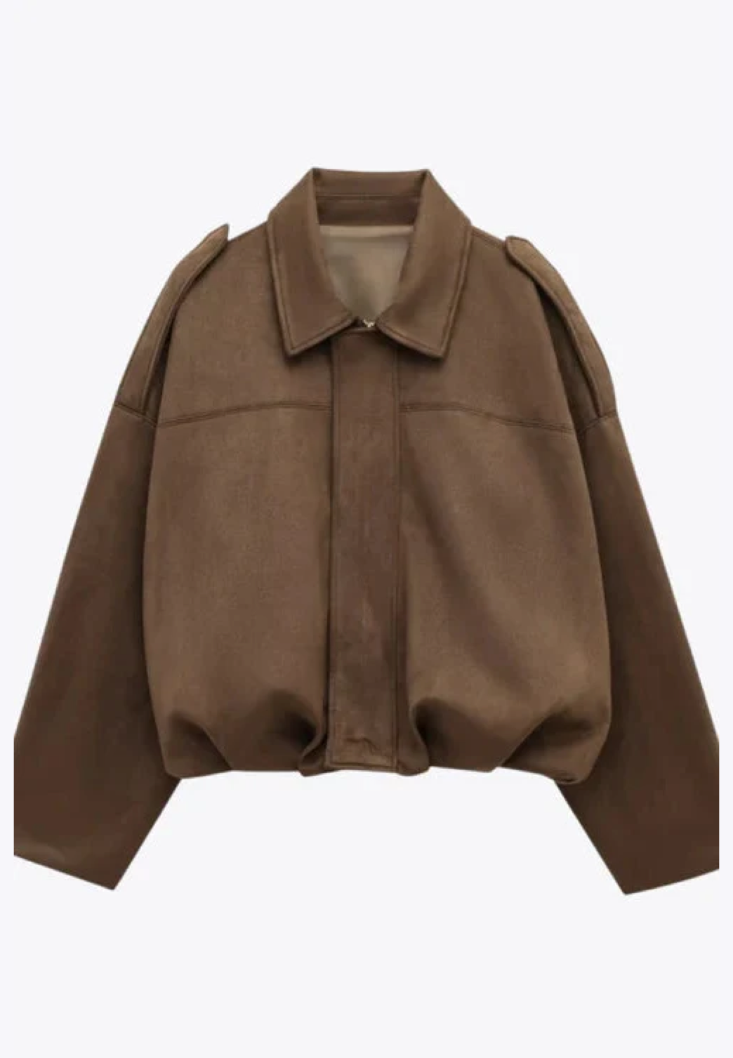 Cazadora bomber mujer efecto ante cuello camisero amplia alternativa americana - Ottilie