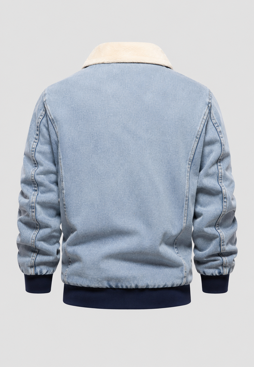 Cazadora bomber vaquera hombre interior borreguito cremallera efecto lavado cálida - Tobias