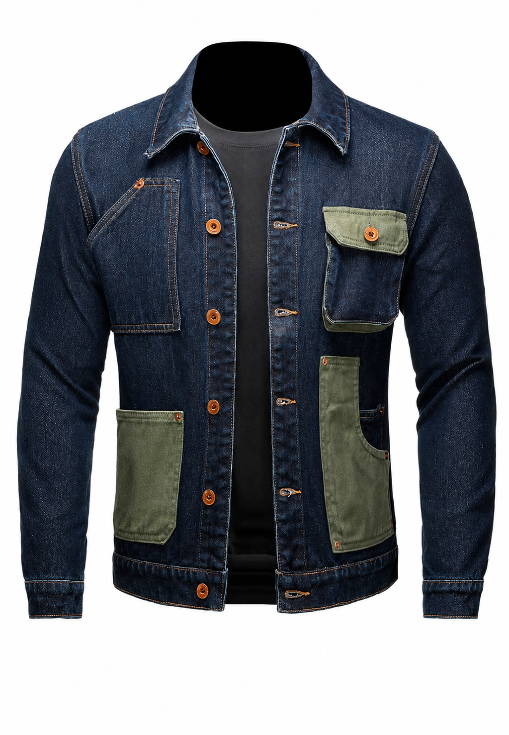 Chaqueta vaquera hombre casual multibolsillos botones denim funcional versátil - Kilyan