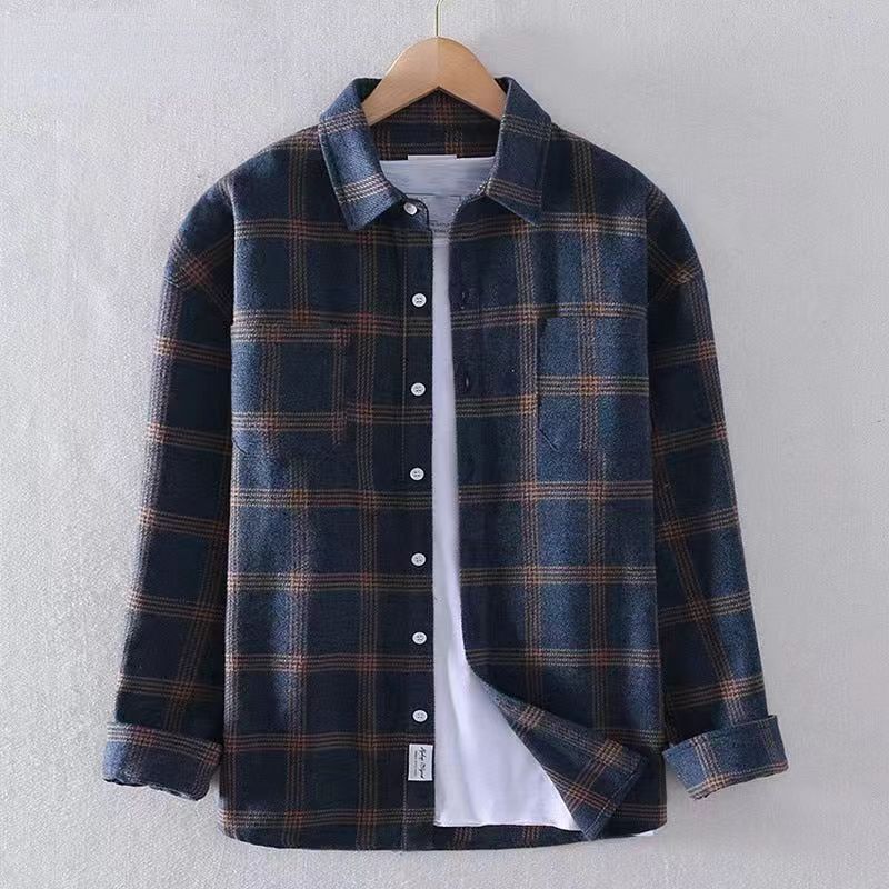Camisa de hombre de manga larga con estampado de cuadros - Noyel