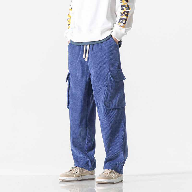 Pantalones para hombre pana corte recto cargo - Hugo