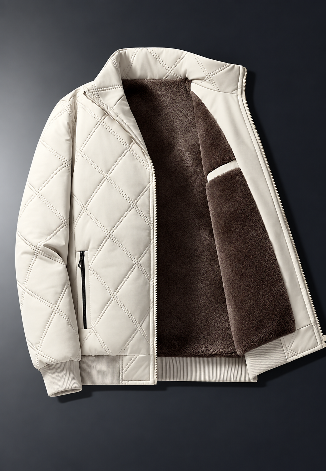 Chaqueta acolchada hombre cuello alto interior borreguito cálida invierno - Valdemar
