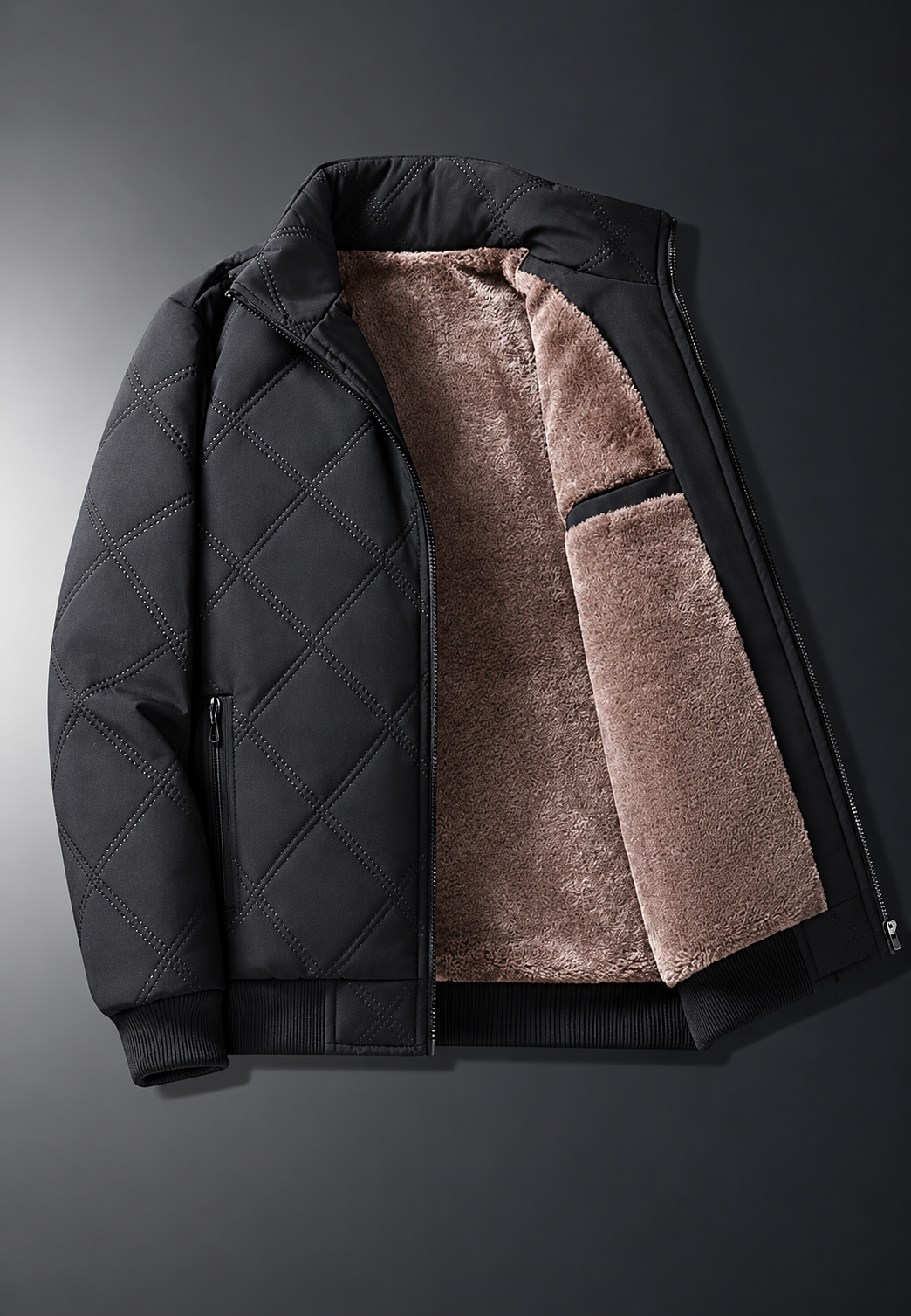 Chaqueta acolchada hombre cuello alto interior borreguito cálida invierno - Valdemar