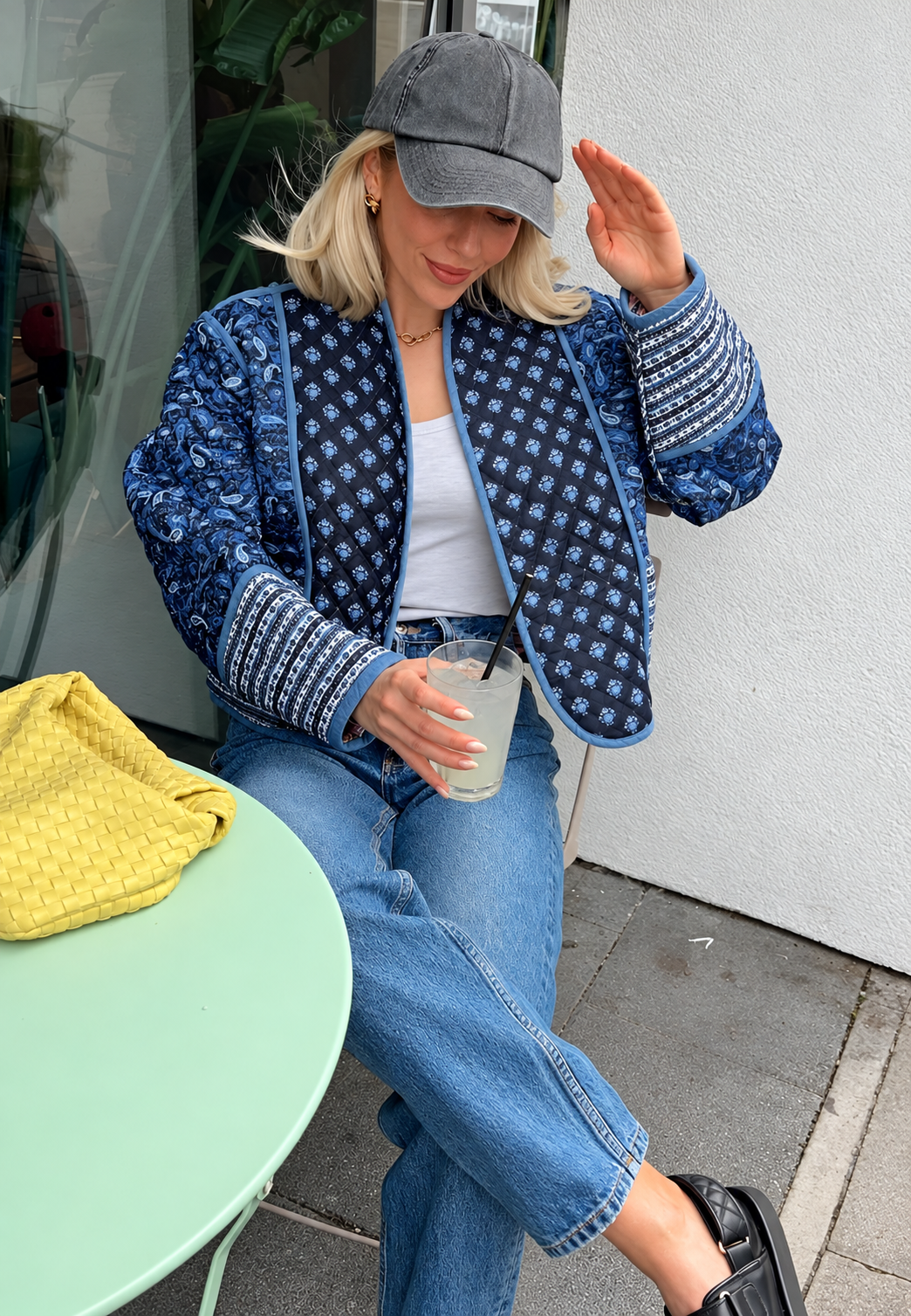 Chaqueta acolchada mujer estampado paisley combinado ribetes puños bohemia - Norelia