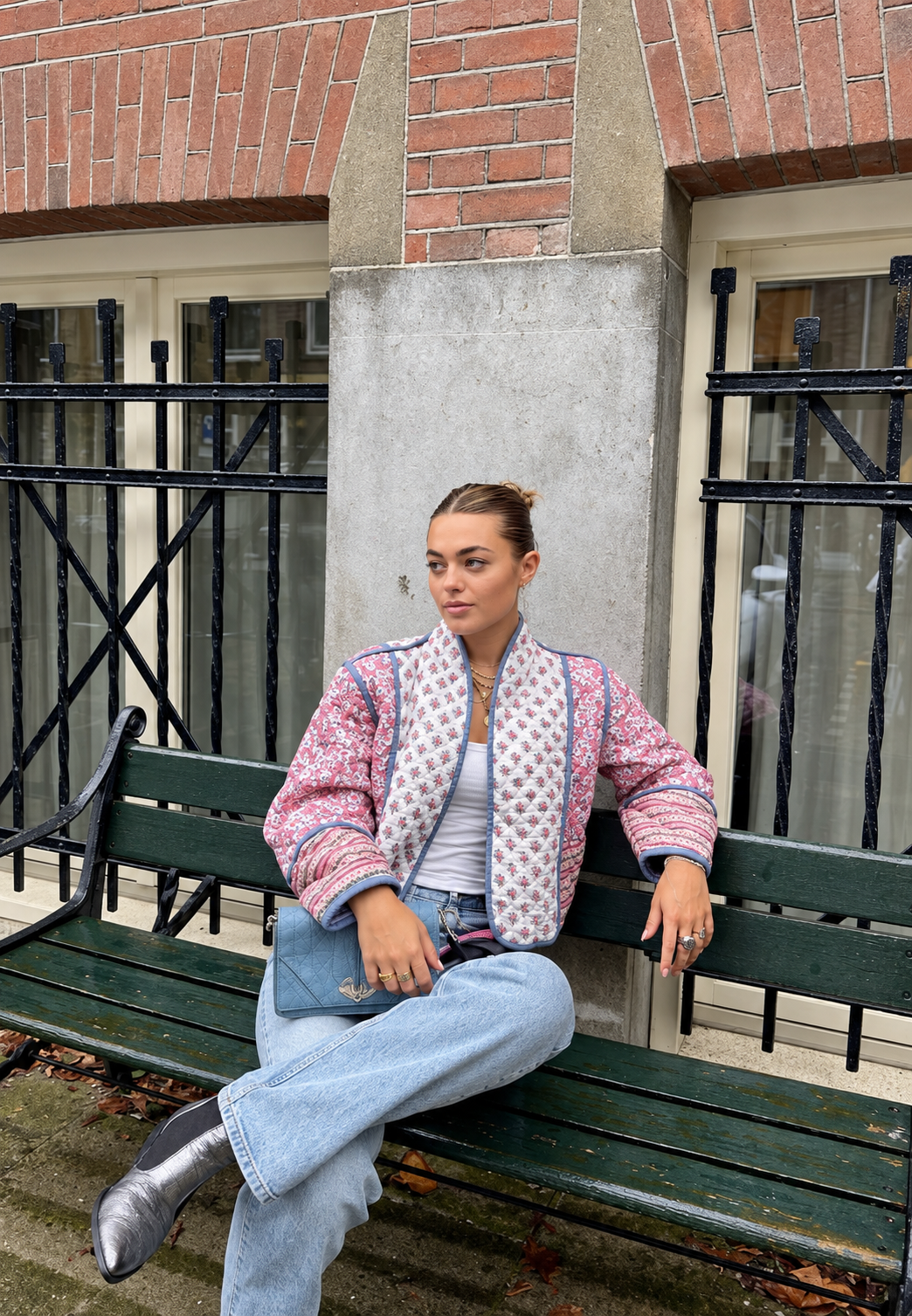 Chaqueta acolchada mujer estampado paisley combinado ribetes puños bohemia - Norelia