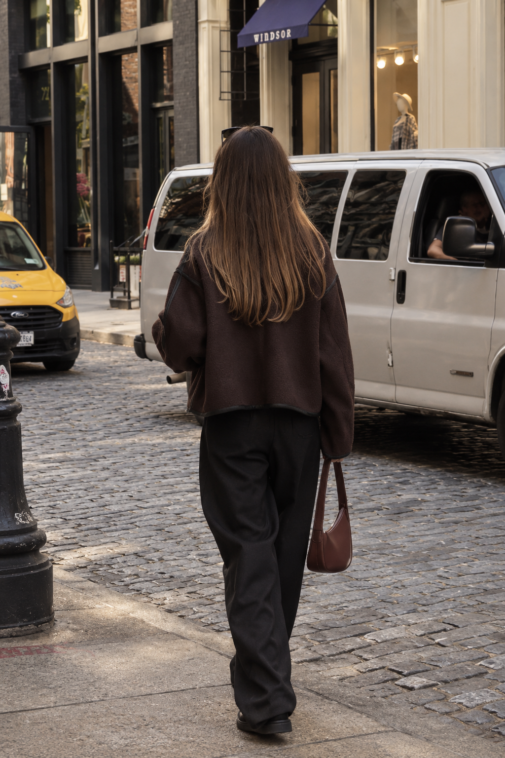Chaqueta corta mujer efecto ante botones ribetes contraste hombros amplios - Sybille