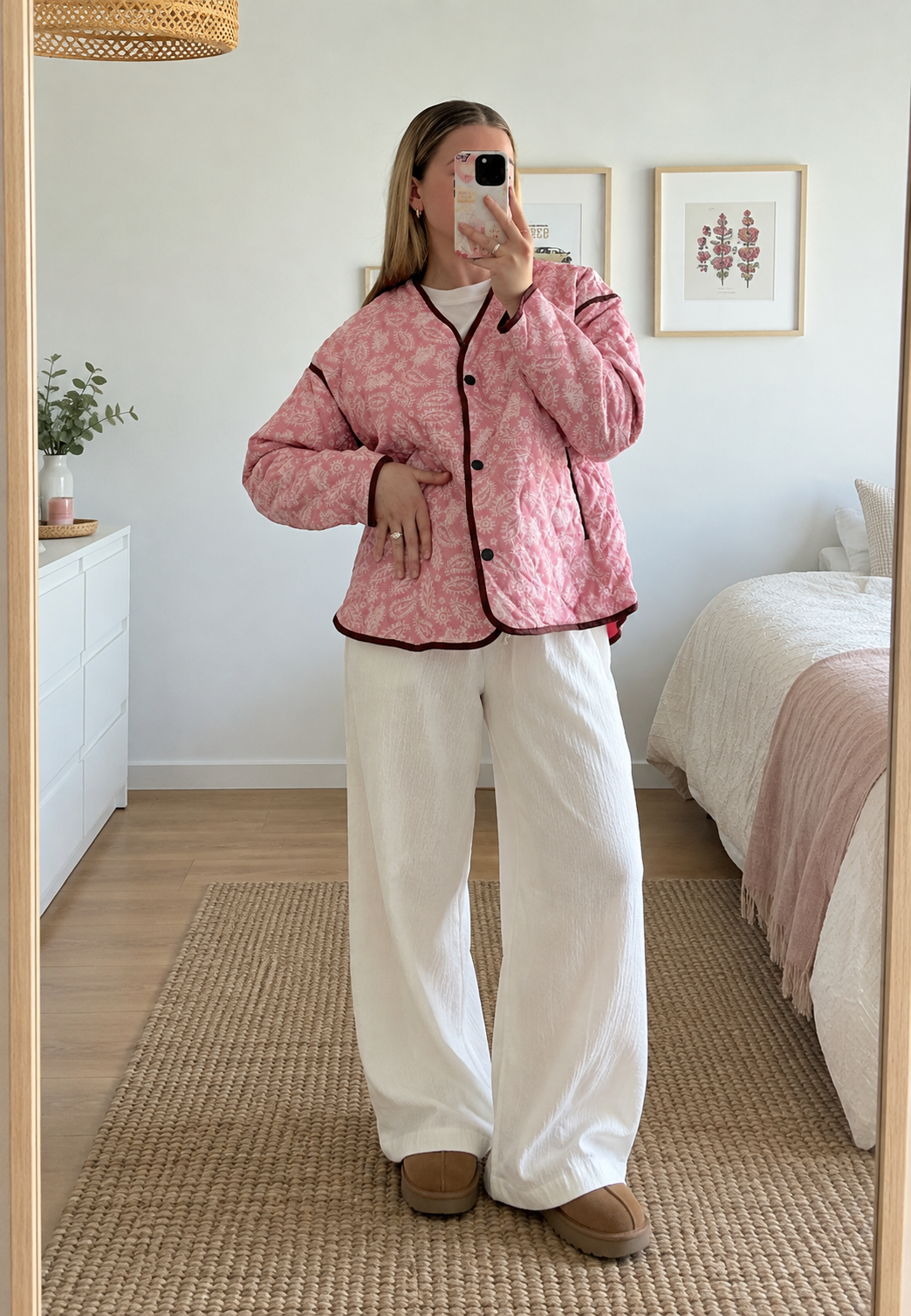 Chaqueta corta mujer paisley acolchado rombos ribetes contraste cachemira - Ottavia