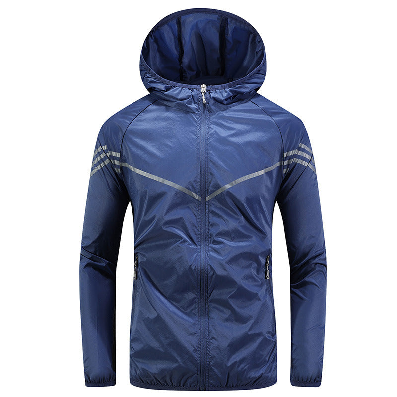 Chaqueta impermeable hombre capucha cremallera bandas contraste deportiva lluvia - Thiago