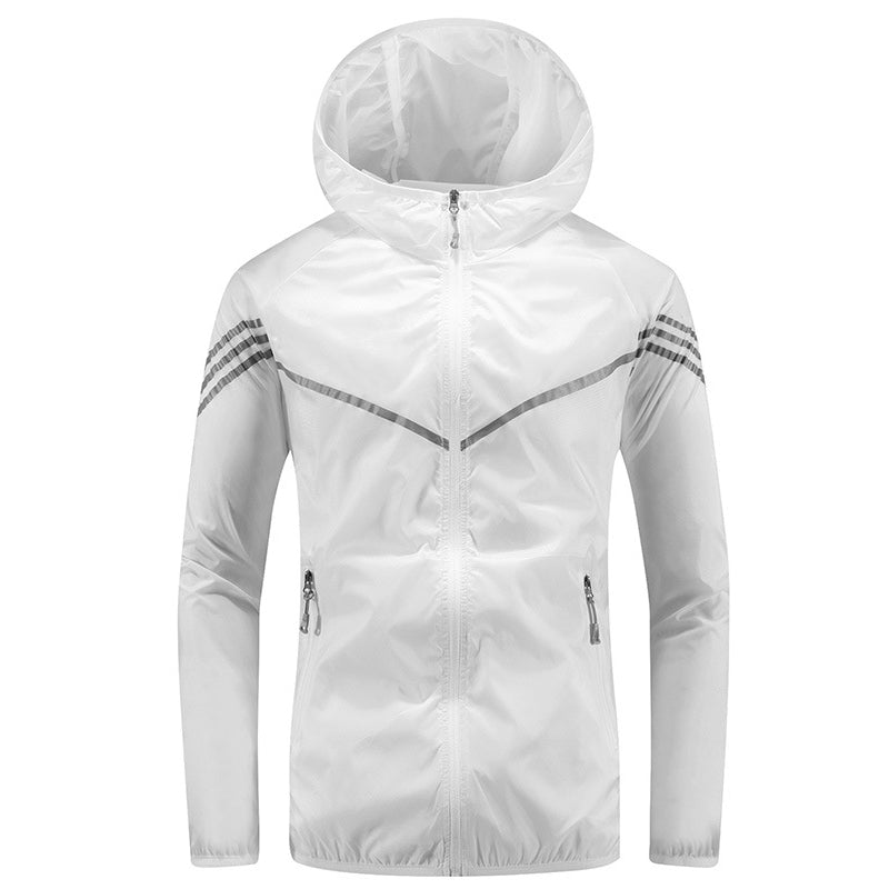Chaqueta impermeable hombre capucha cremallera bandas contraste deportiva lluvia - Thiago