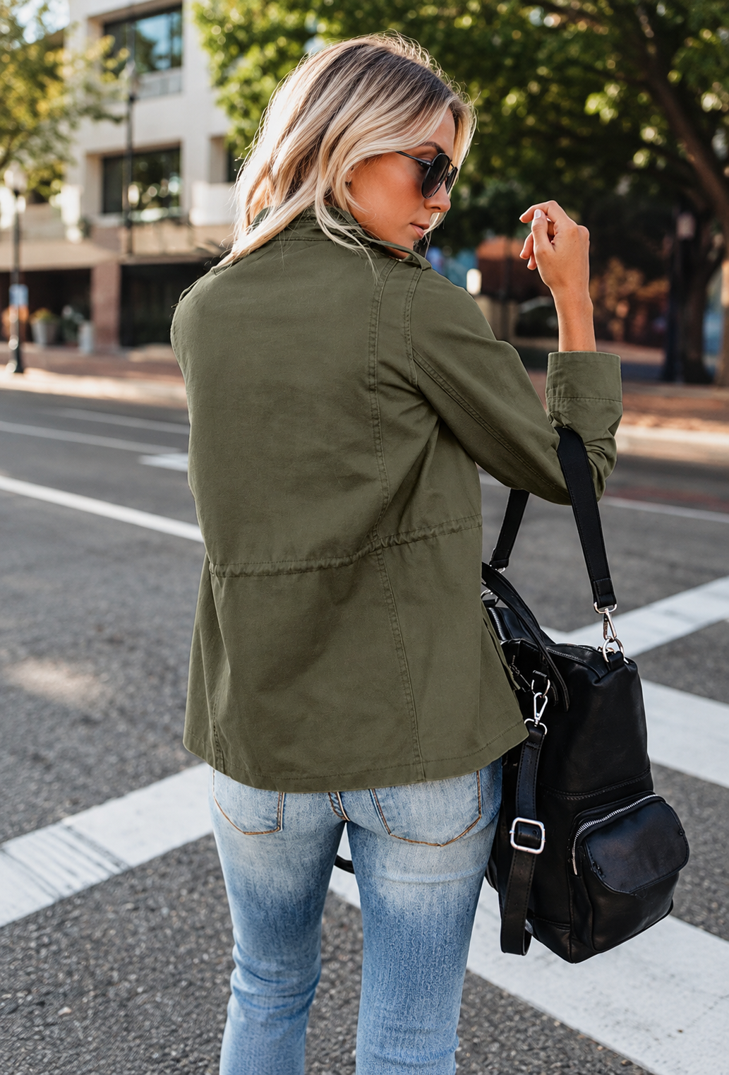 Chaqueta ligera mujer cuello alto bolsillos corte recto práctica otoño - Tilda