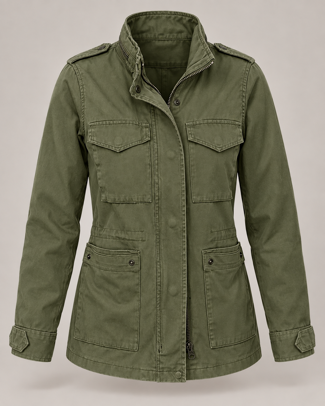Chaqueta ligera mujer cuello alto bolsillos corte recto práctica otoño - Tilda