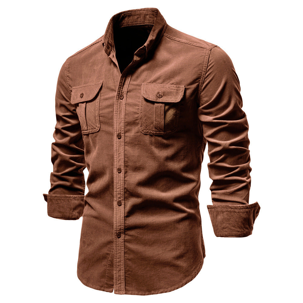 Camisa de hombre de manga larga con bolsillos frontales - Kelven