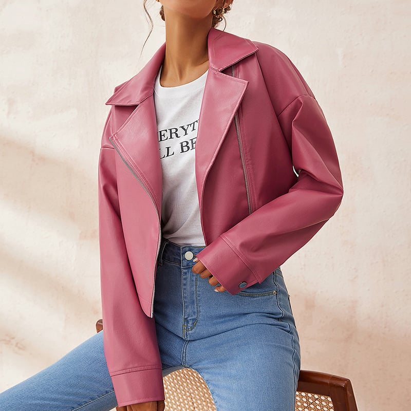 Chaqueta corta de mujer estilo urbano con cremallera - Sirel