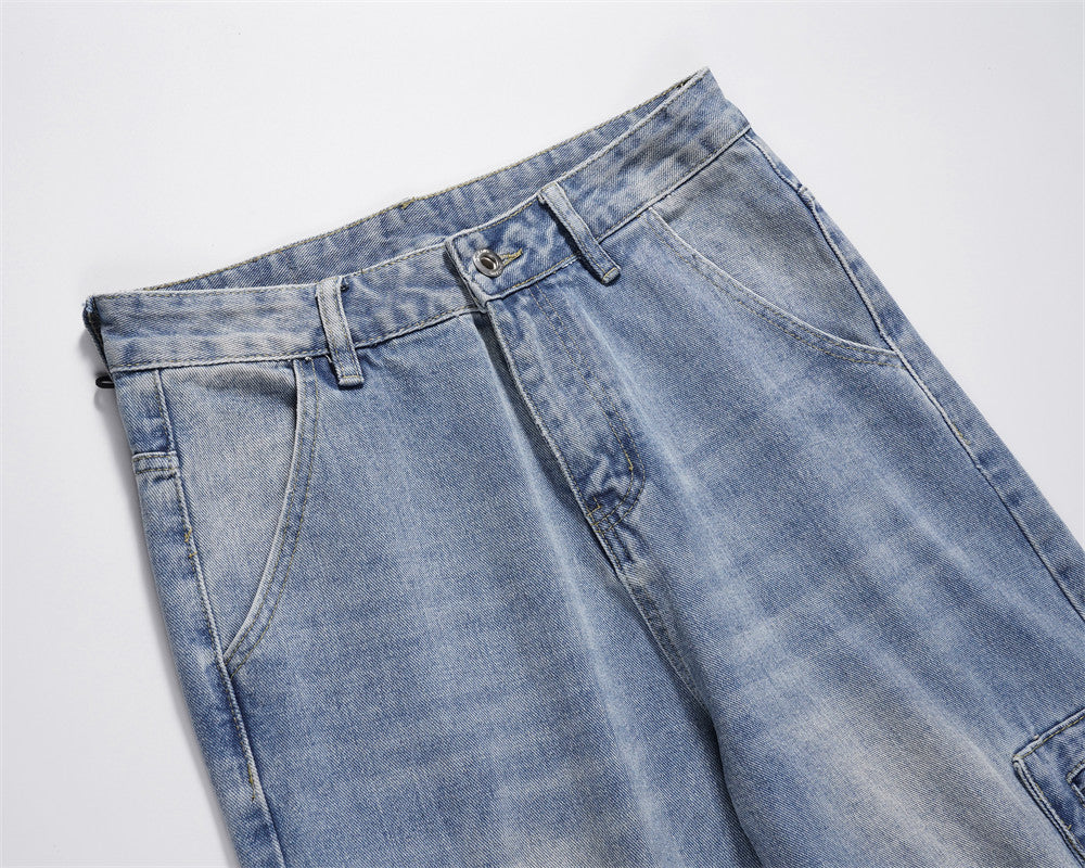 Jeans cargo rectos utilitarios para hombre - Falko