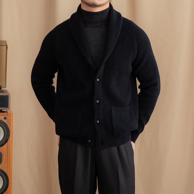 Cardigan chic de punto para hombre con solapa clasica - Davide