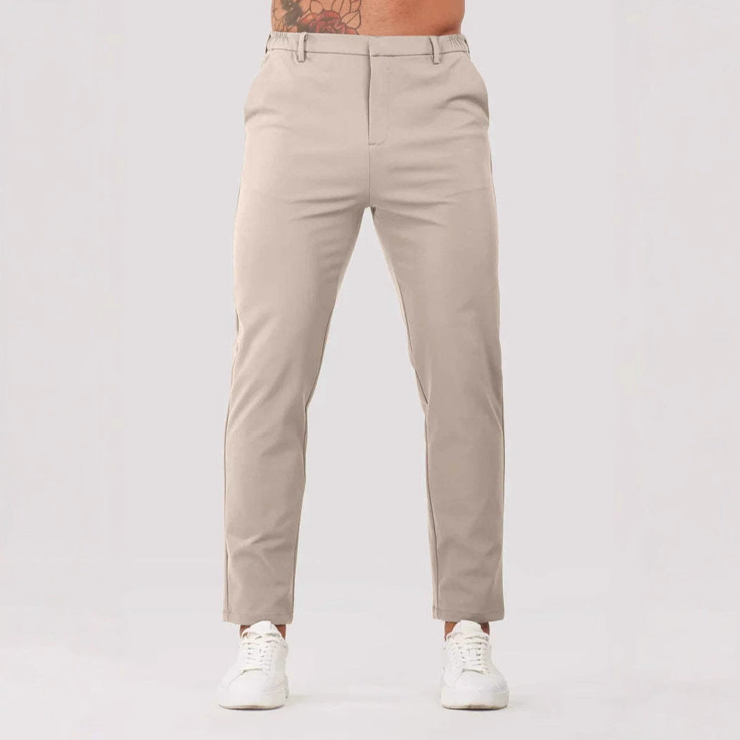Pantalones rectos de traje hombre estilo sobrio para oficina reuniones de negocio y eventos formales cómodos