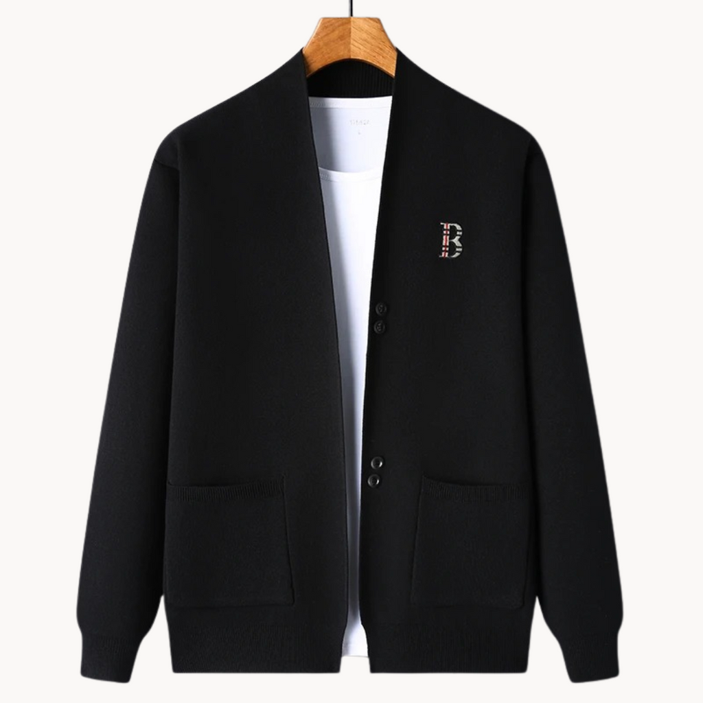 Cárdigan hombre recto cuello abierto con botones para uso diario y estilos casuales tejido suave y versátil