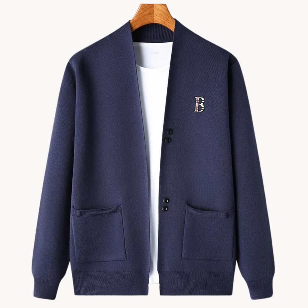 Cárdigan hombre recto cuello abierto con botones para uso diario y estilos casuales tejido suave y versátil
