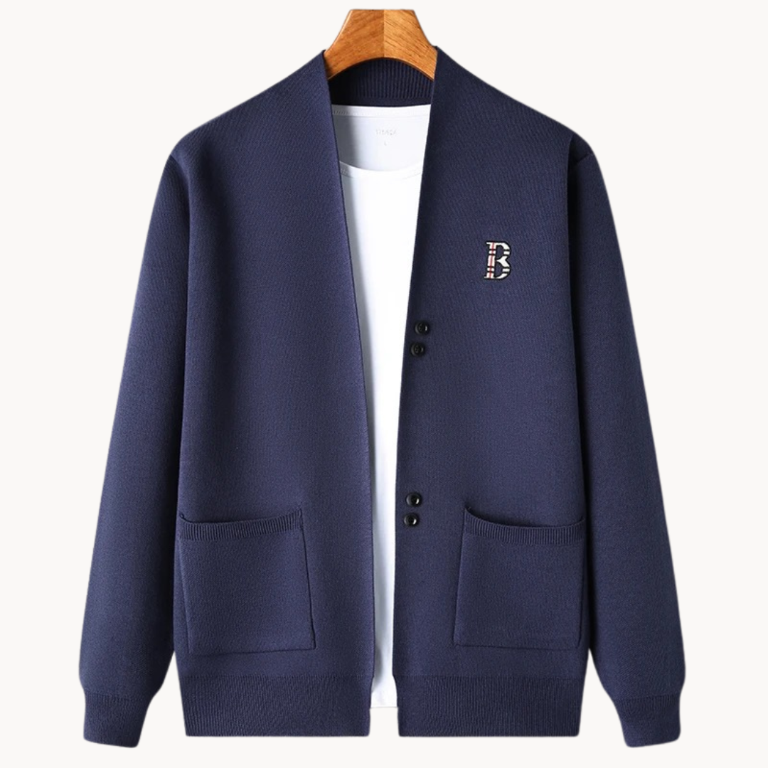 Cárdigan hombre recto cuello abierto con botones para uso diario y estilos casuales tejido suave y versátil