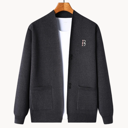 Cárdigan hombre recto cuello abierto con botones para uso diario y estilos casuales tejido suave y versátil
