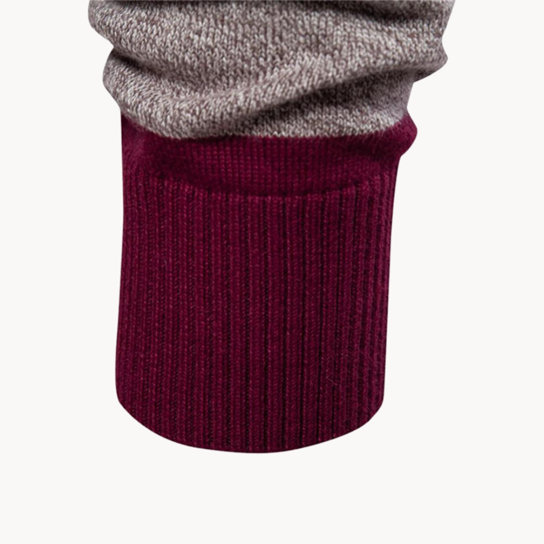 Jersey de punto para hombre con cuello polo manga larga a rayas horizontales trama regular