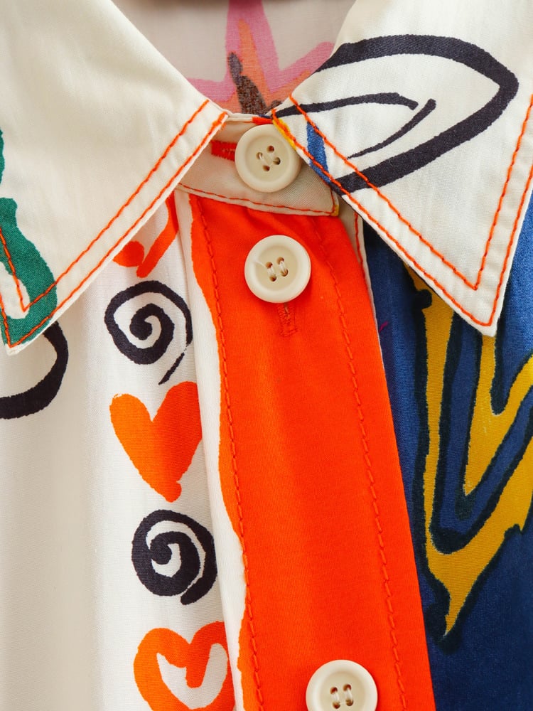 Vestido camisero maxi con estampado para mujer - Cailin