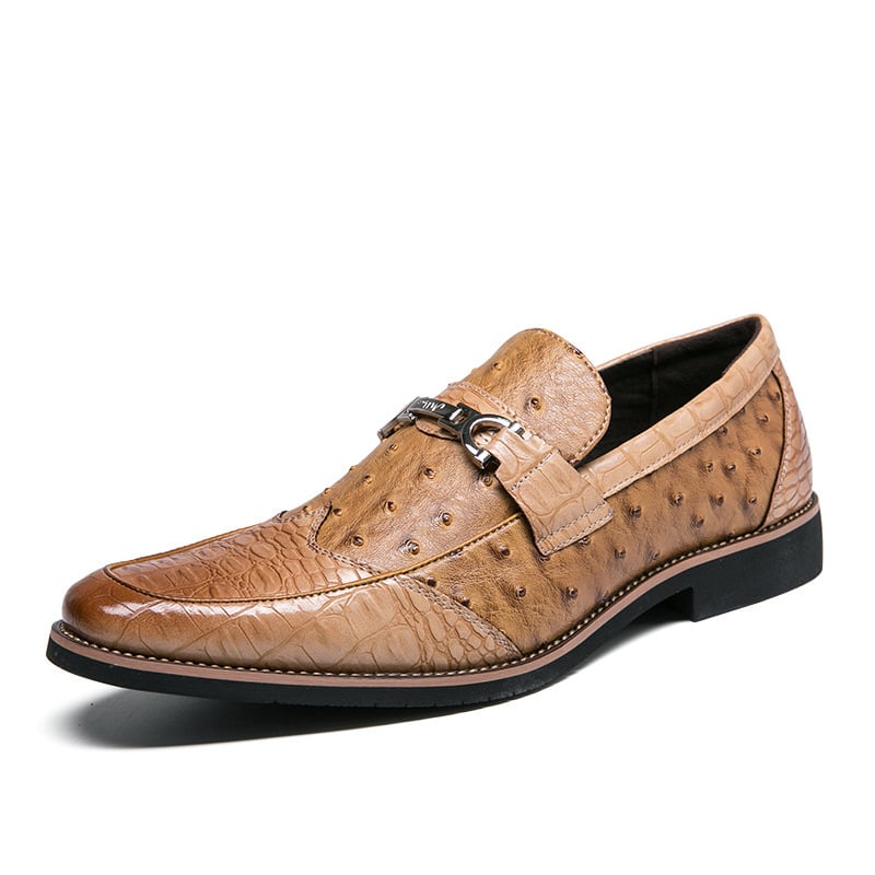 Mocasines de piel grabada para hombre estilo formal - Elvarn