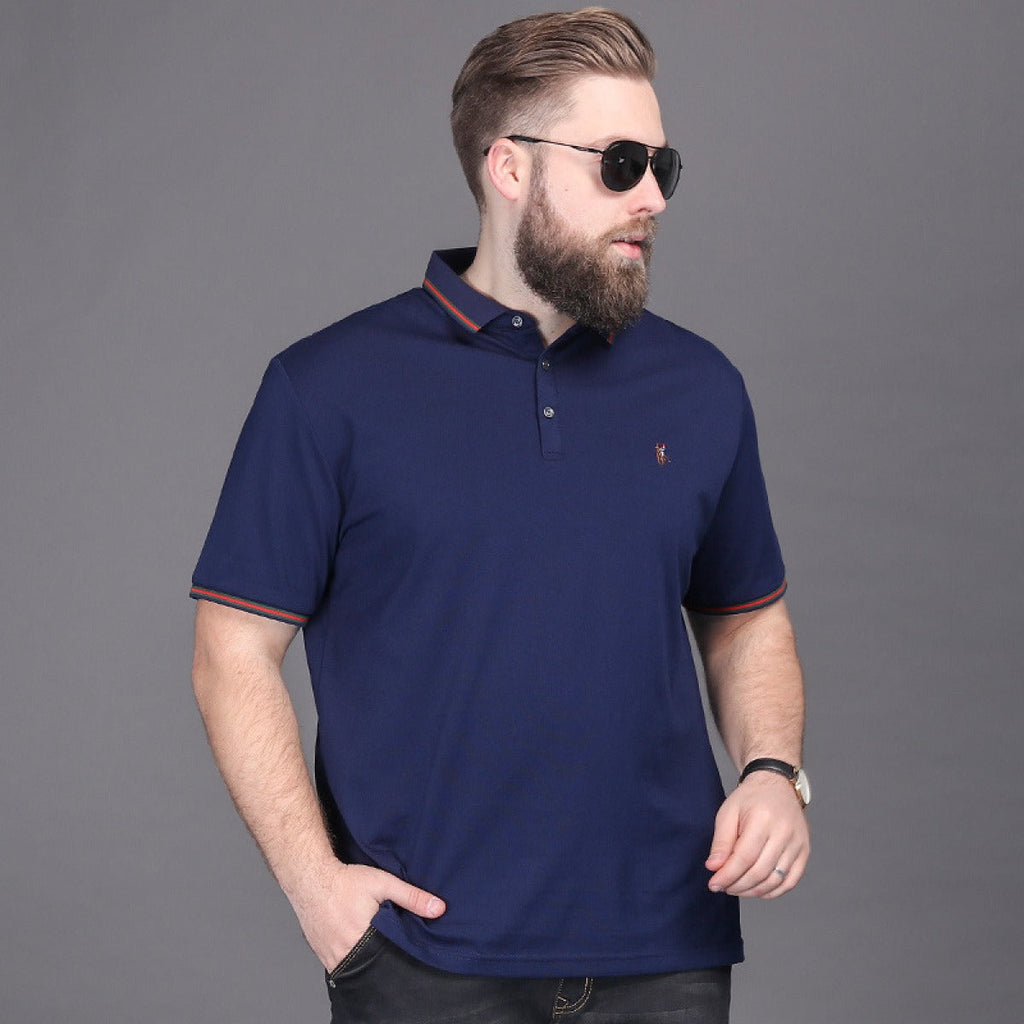 Polo hombre algodón piqué clásico con cuello y puños en contraste cierre de botones