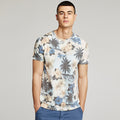 Camiseta hombre manga corta estampado floral tropical diseño veraniego cómodo y fresco para looks casuales y escapadas
