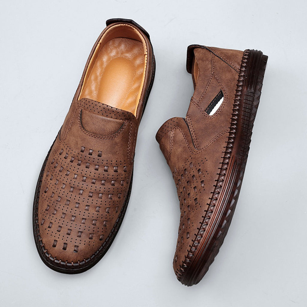 Zapatos slip-on de piel perforada para hombre - Dalton