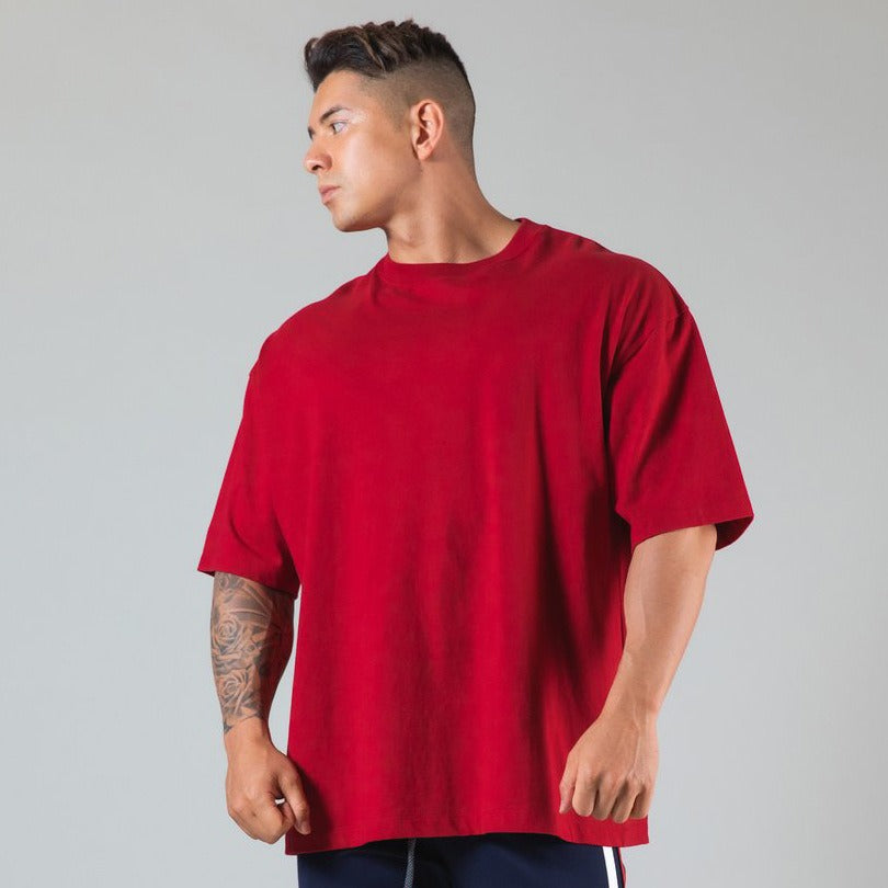 Camiseta hombre algodón corte holgado manga corta para uso diario transpirable y cómoda